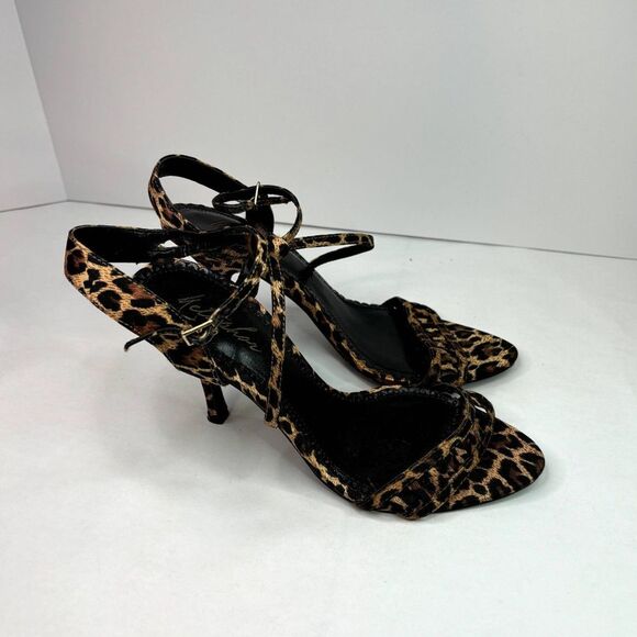Metaphor Astonia Animal Print Fabric Hair Womens Heels Pumps Tiger Open Toe - Picture 6 of 12